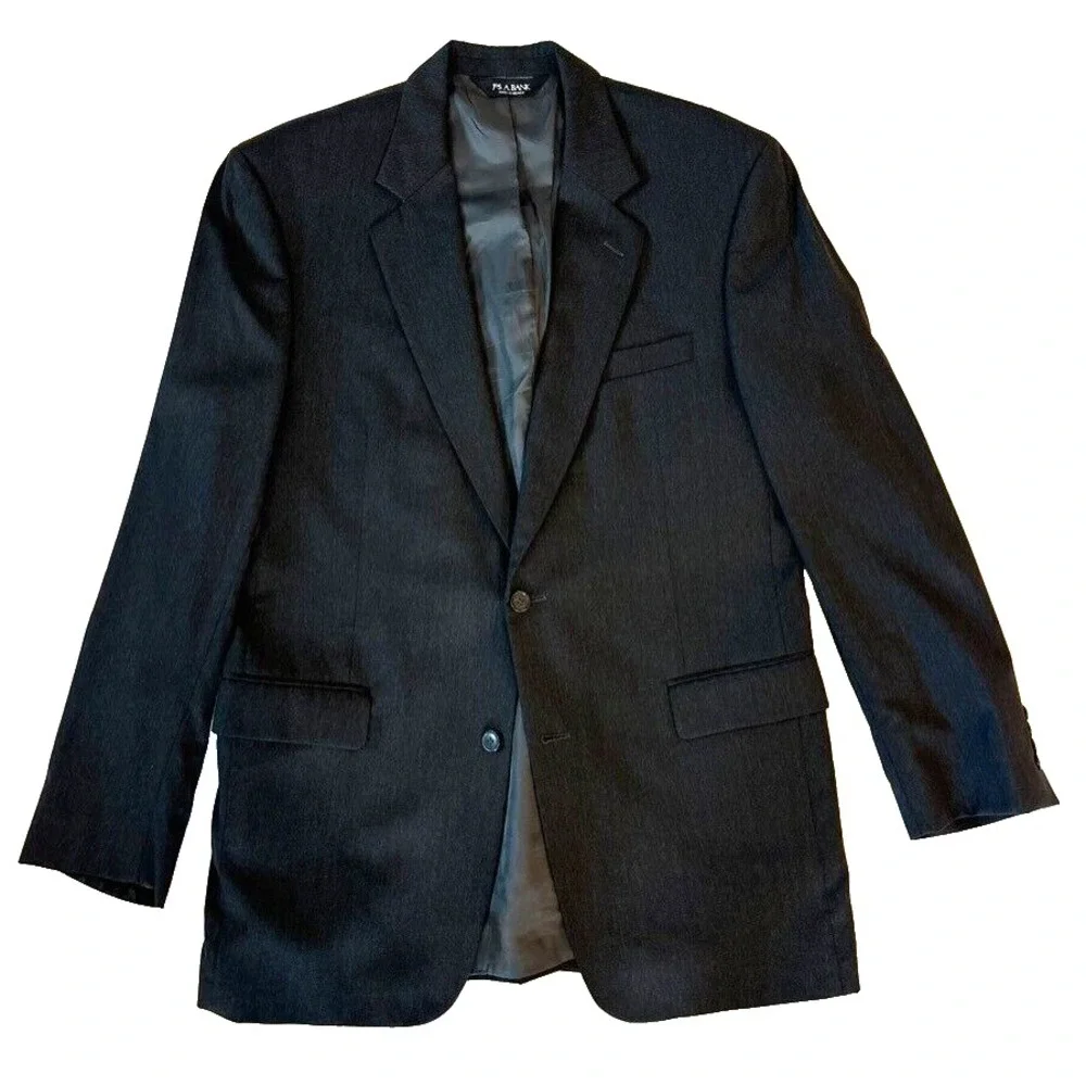 mens charcoal Jos A Bank signature wool blazer jacket‎ sport suit coat 42 L